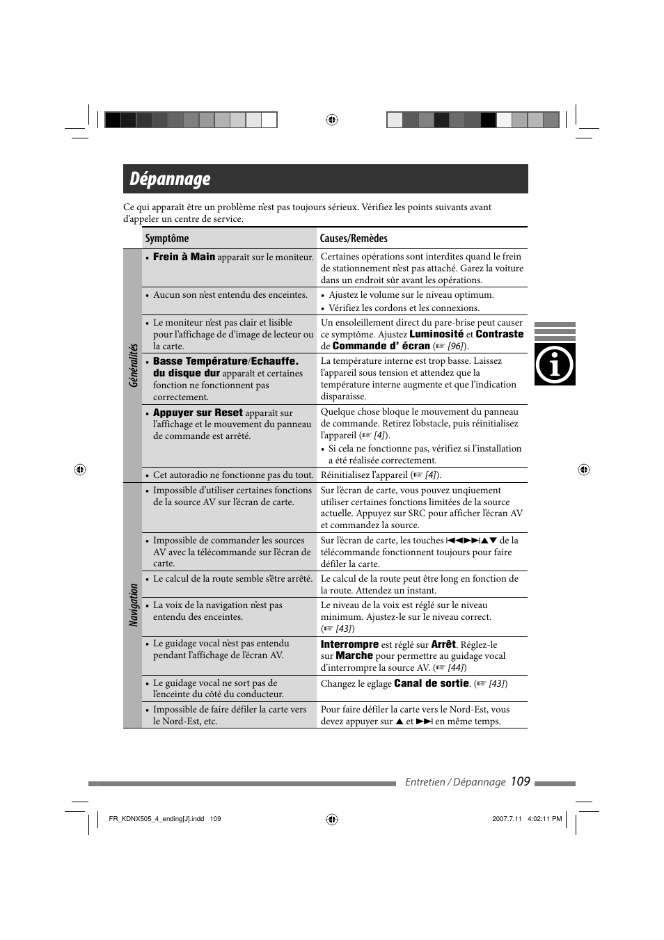Dépannage | JVC KD-NXD505J User Manual | Page 345 / 357