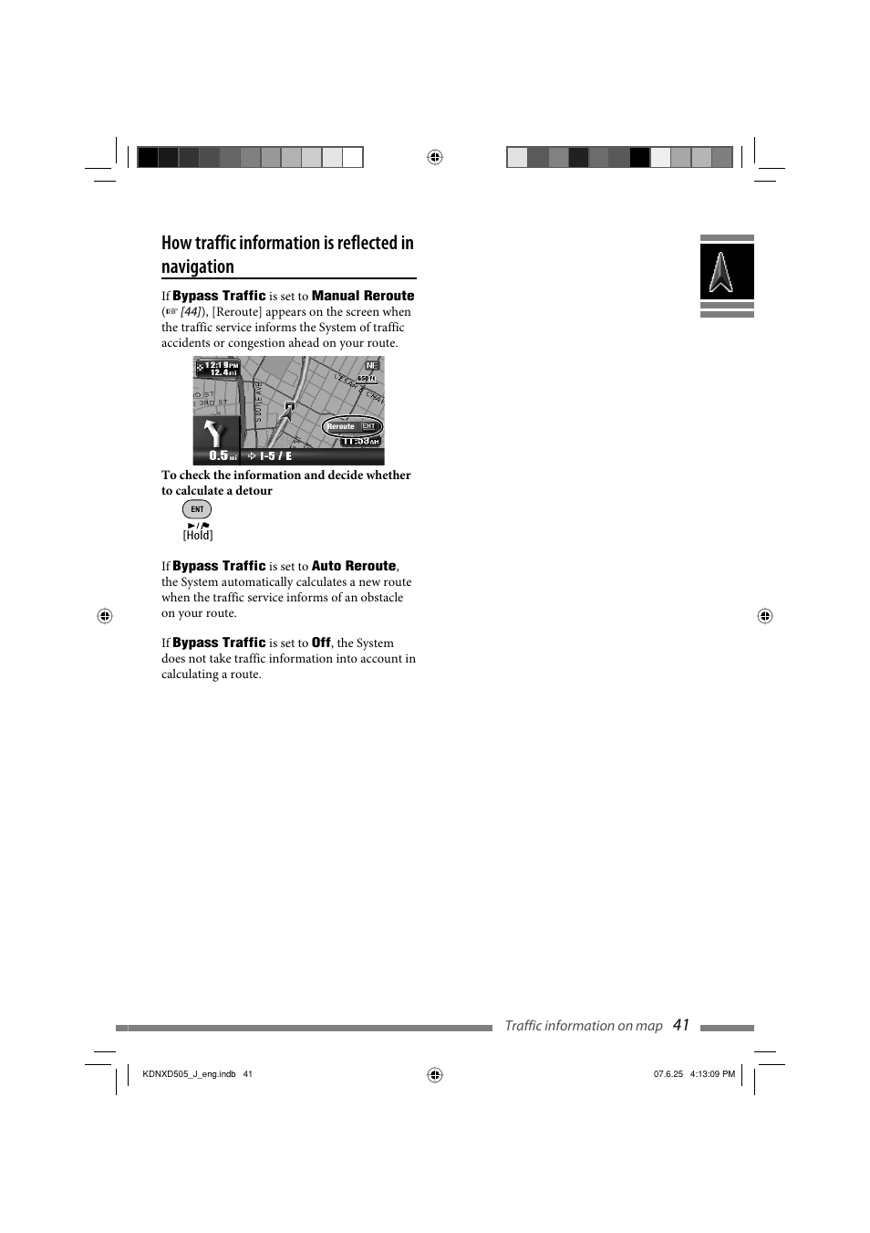 How traffic information is reflected in navigation | JVC KD-NXD505J User Manual | Page 41 / 357