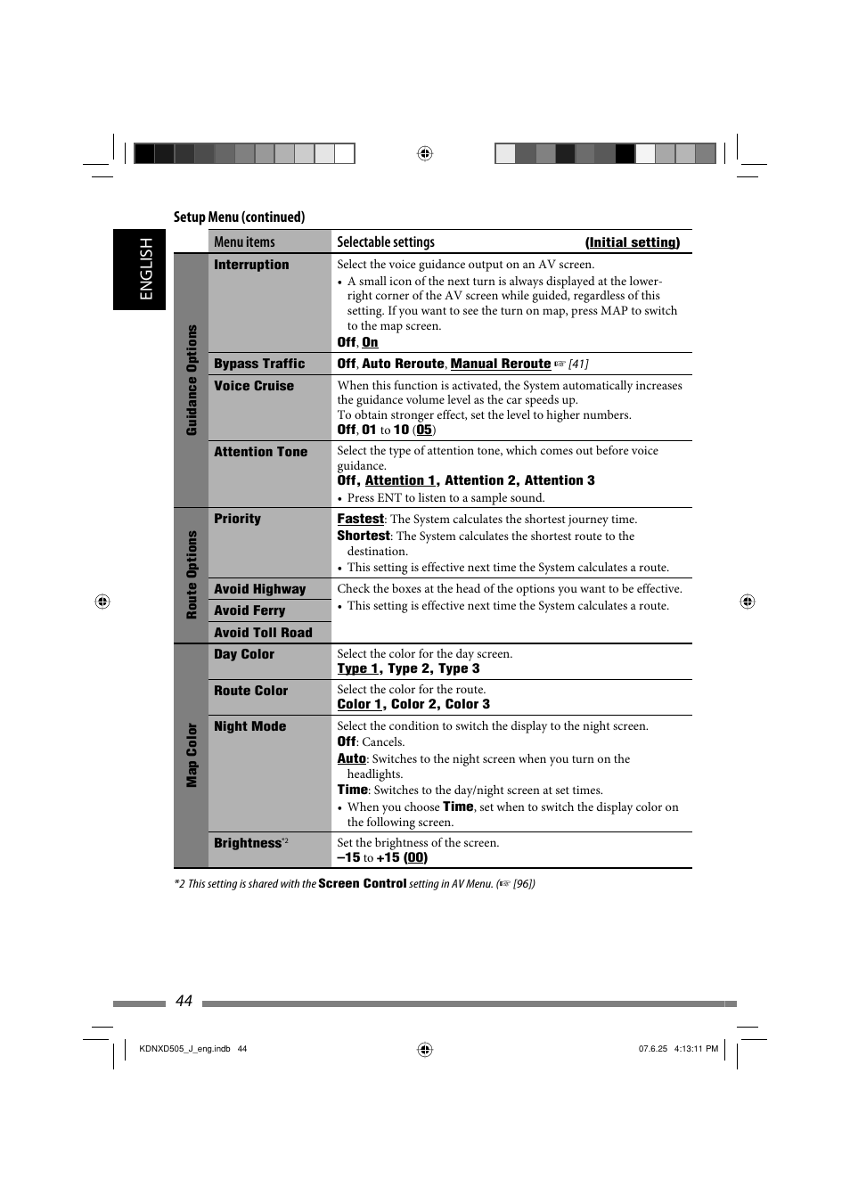 44 english | JVC KD-NXD505J User Manual | Page 44 / 357