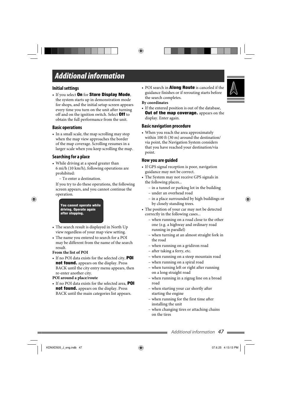 Additional information | JVC KD-NXD505J User Manual | Page 47 / 357