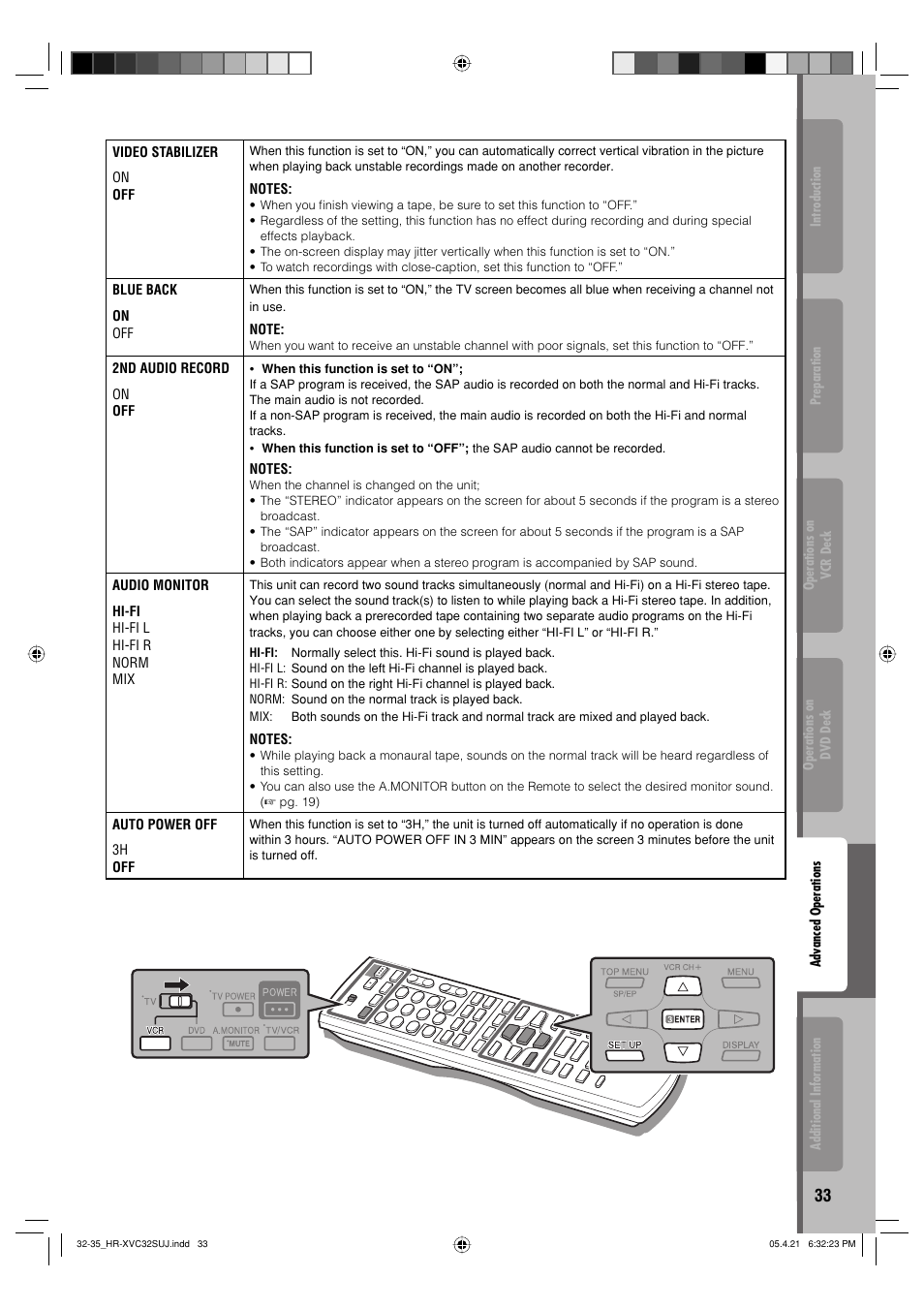 JVC HR-XVC32SUJ User Manual | Page 33 / 40