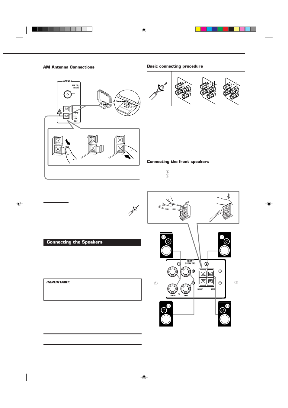 Connecting the speakers | JVC RX-7012VSL User Manual | Page 7 / 44