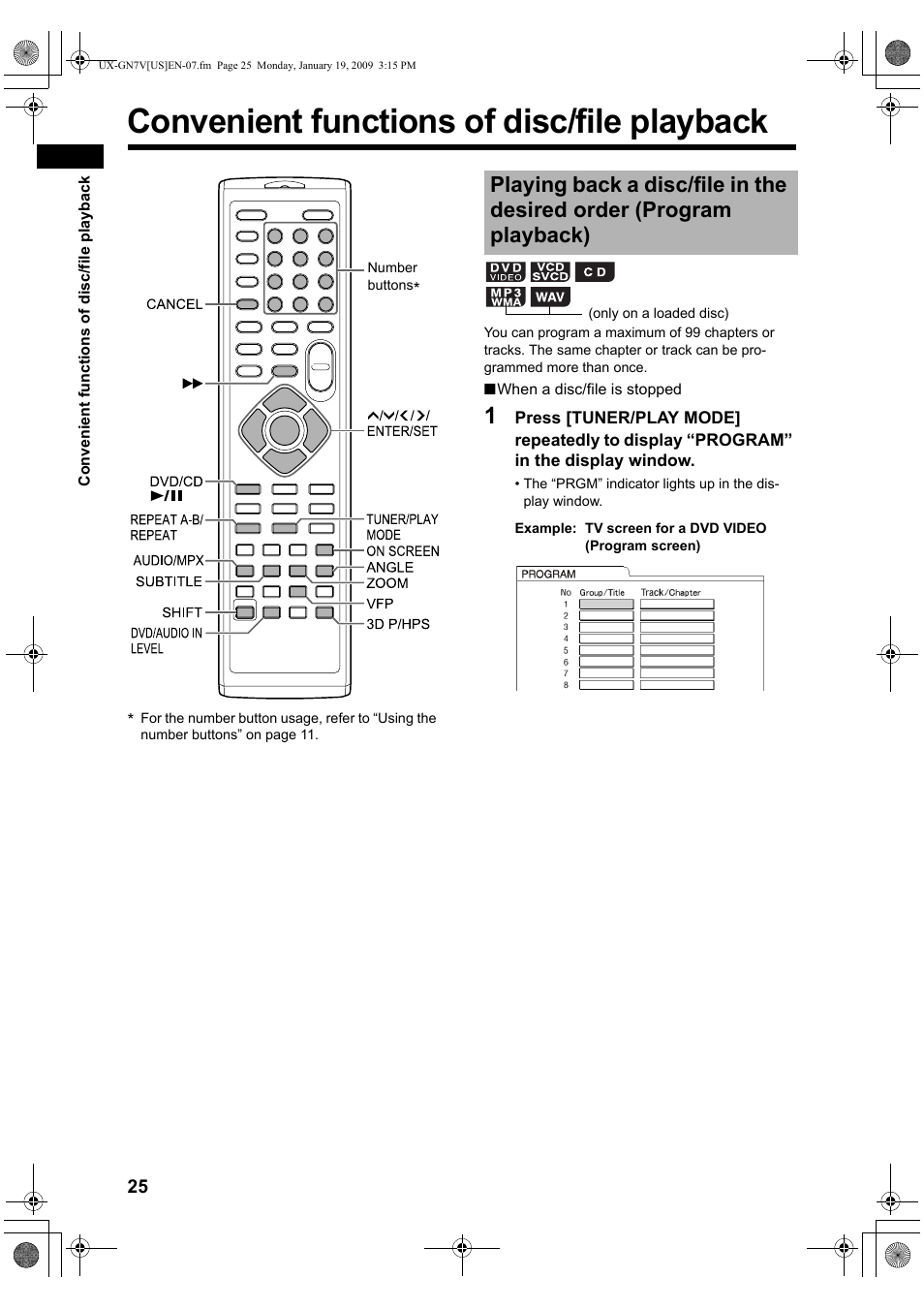 Convenient functions of disc/file playback | JVC CA-UXGN7V User Manual | Page 28 / 60