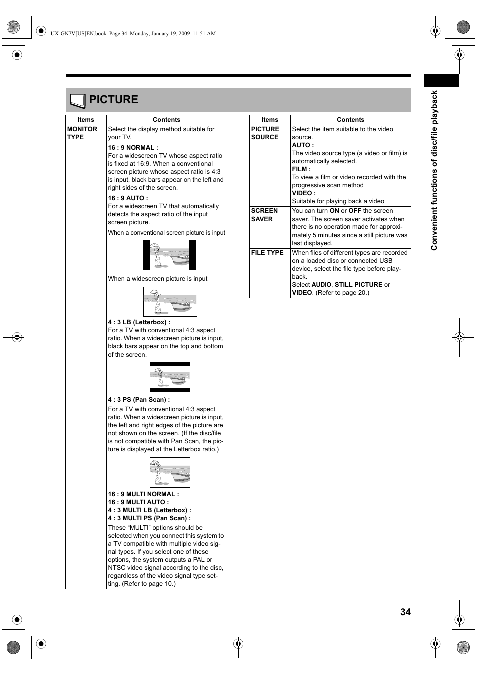 Picture | JVC CA-UXGN7V User Manual | Page 37 / 60