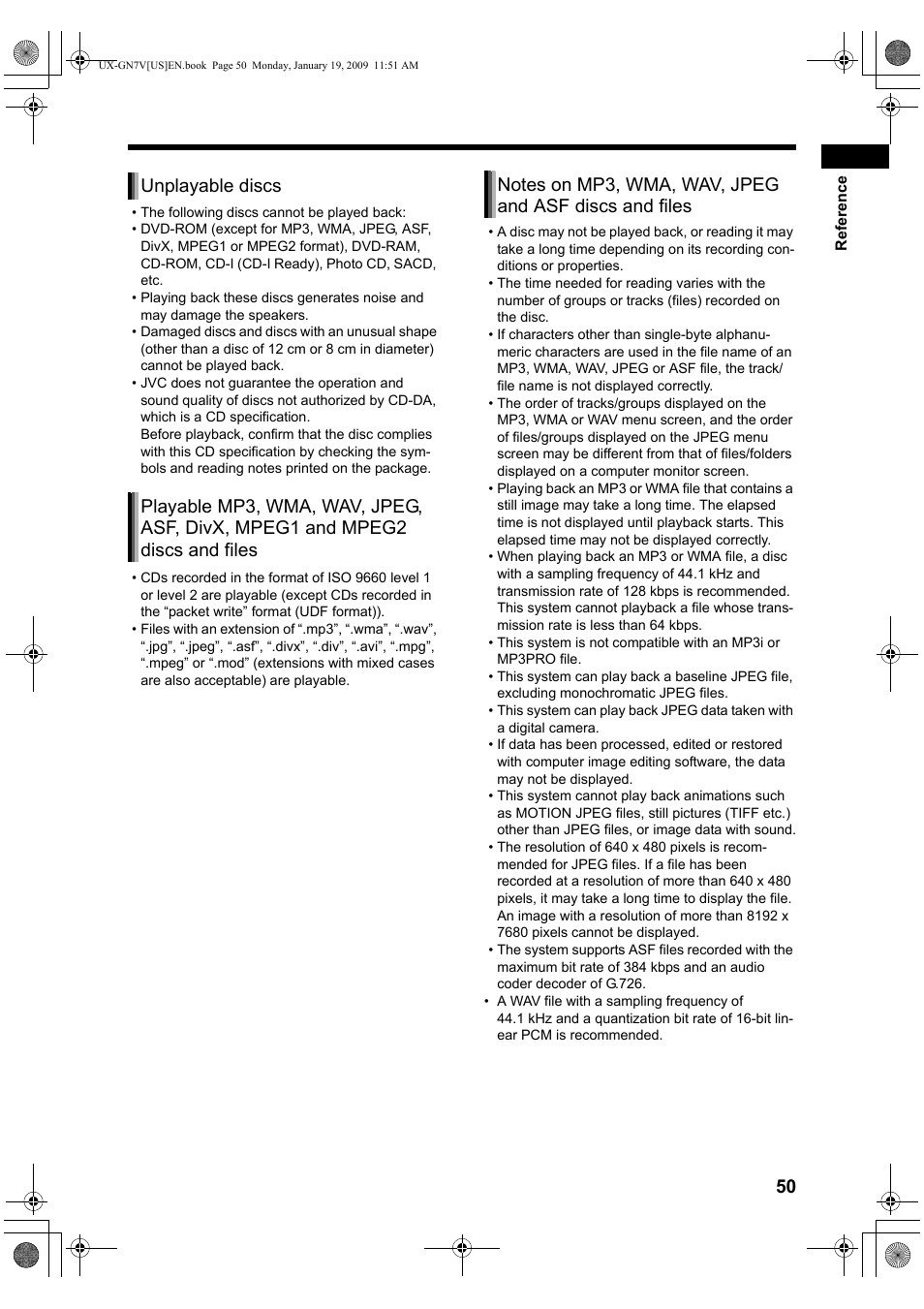 JVC CA-UXGN7V User Manual | Page 53 / 60