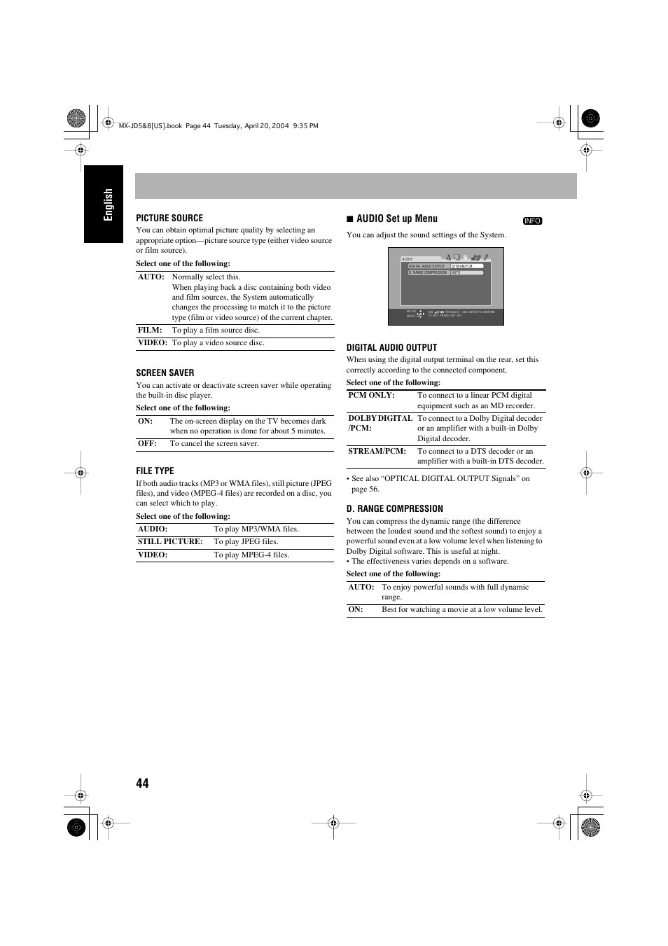 English | JVC CA-MXJD8UW User Manual | Page 48 / 186