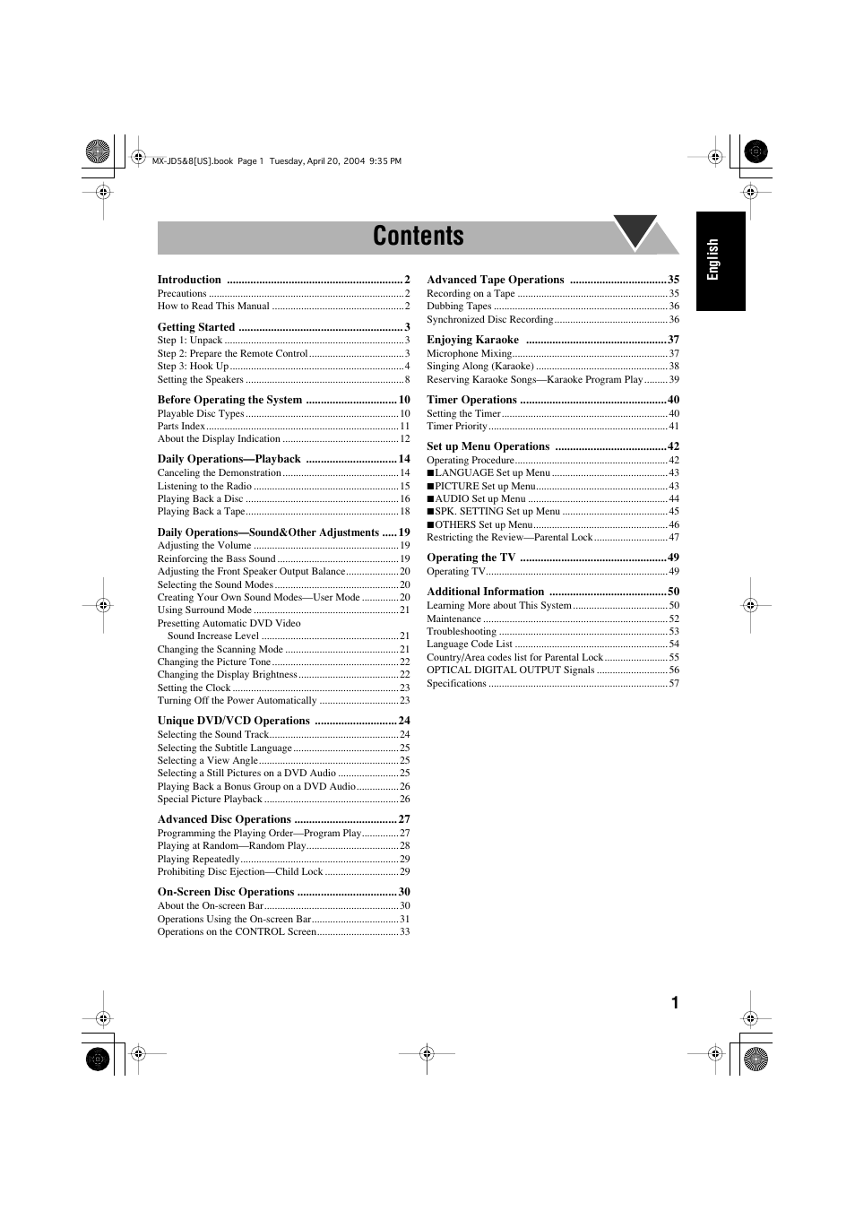JVC CA-MXJD8UW User Manual | Page 5 / 186