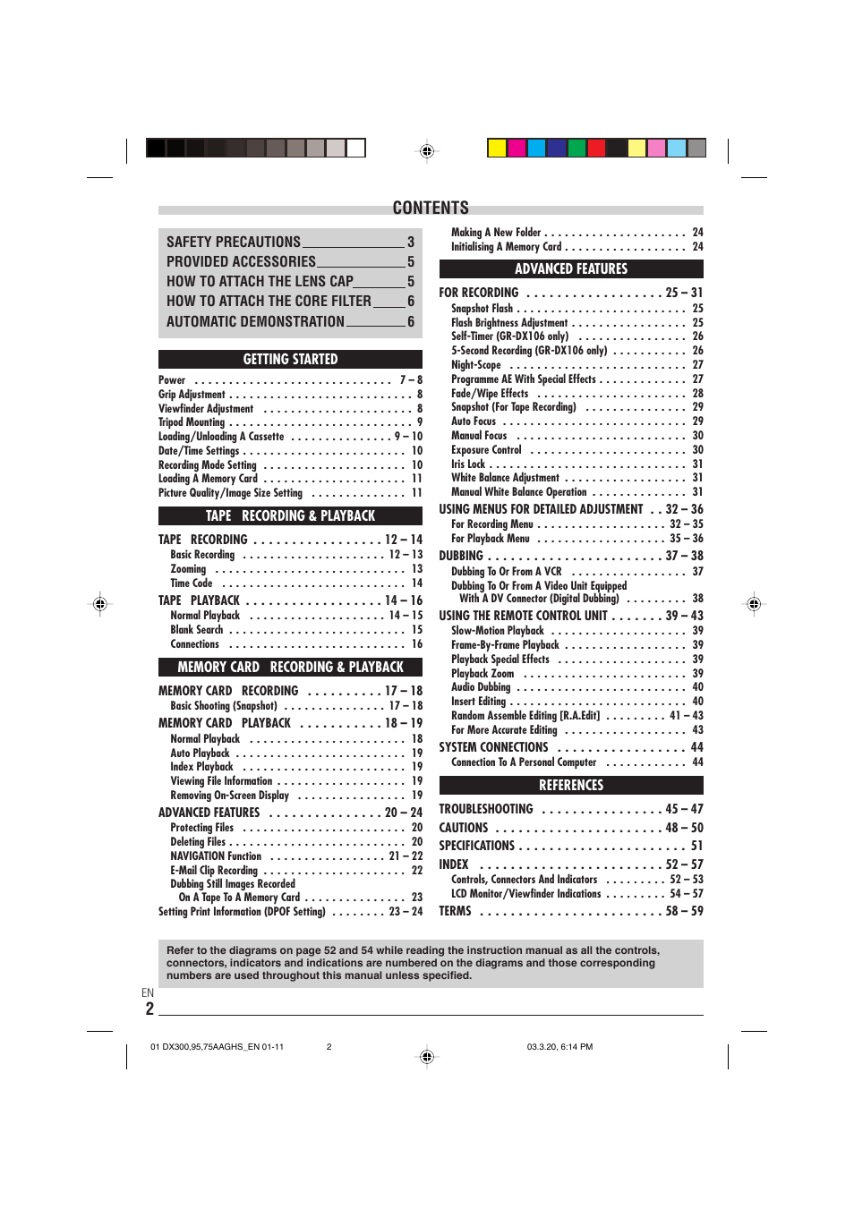 JVC GR-DX106/76AG User Manual | Page 2 / 60