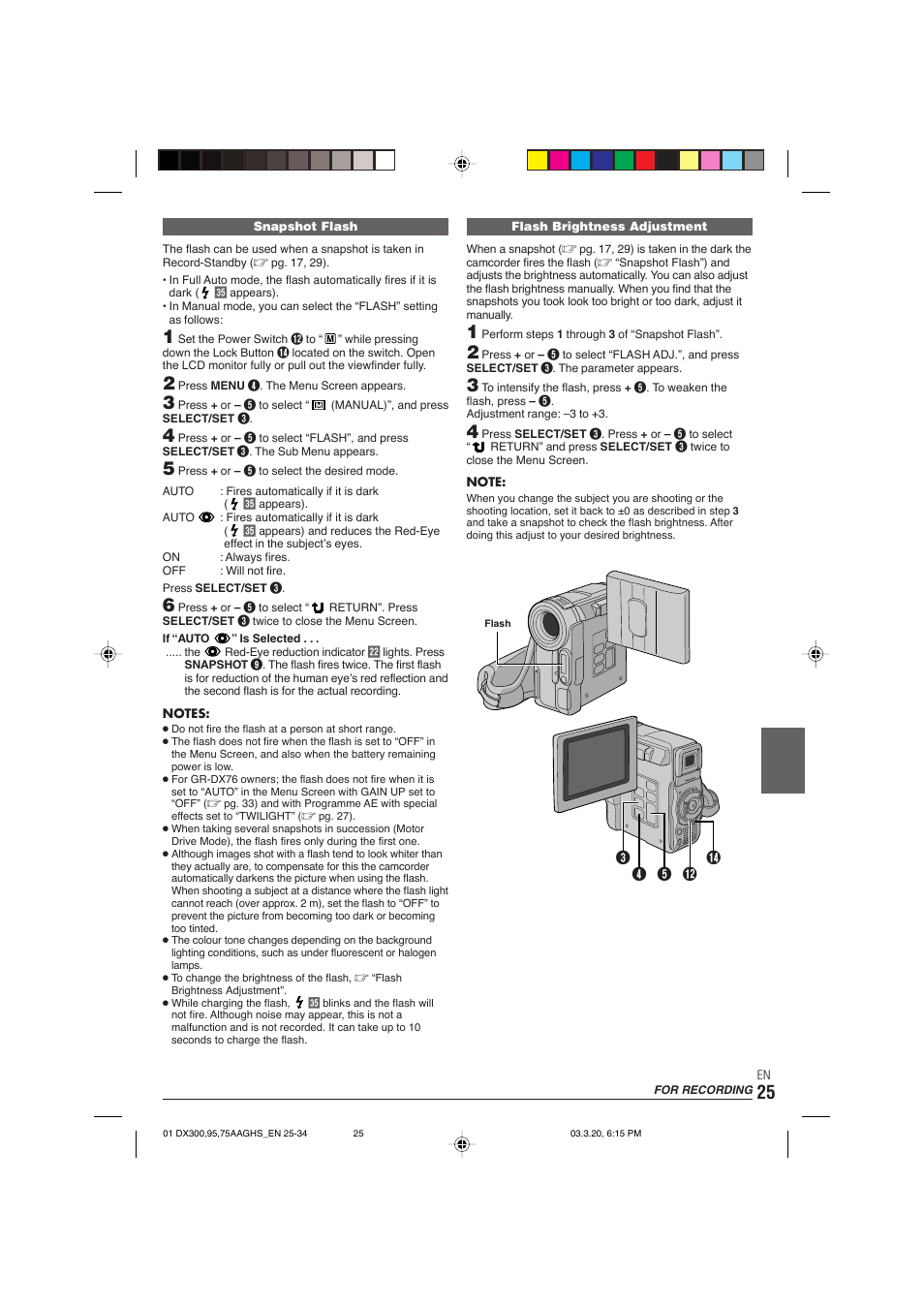 For recording | JVC GR-DX106/76AG User Manual | Page 25 / 60