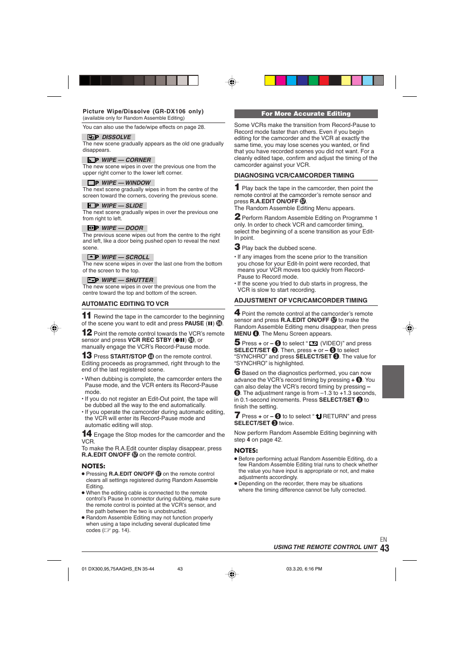 JVC GR-DX106/76AG User Manual | Page 43 / 60