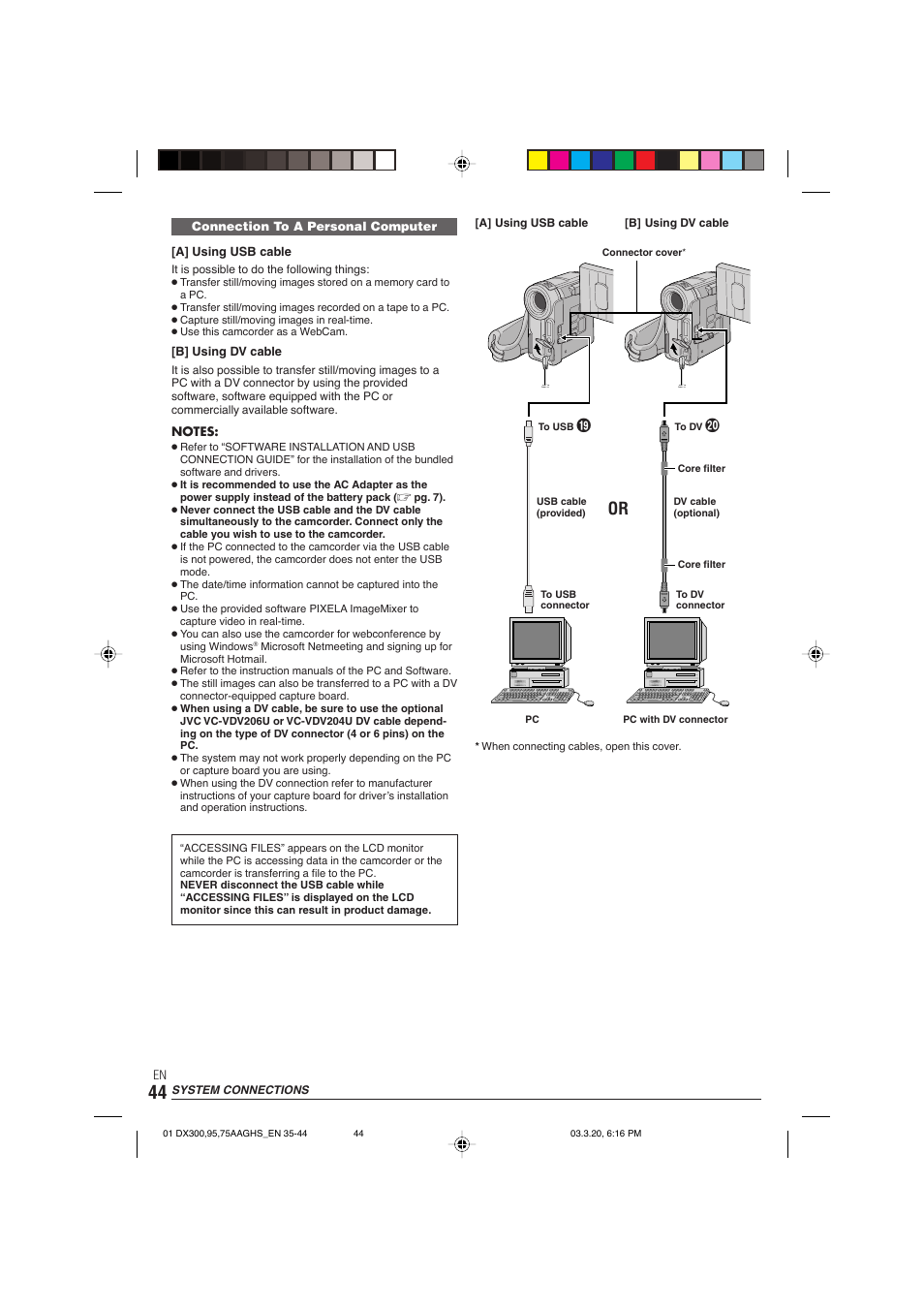 System connections | JVC GR-DX106/76AG User Manual | Page 44 / 60