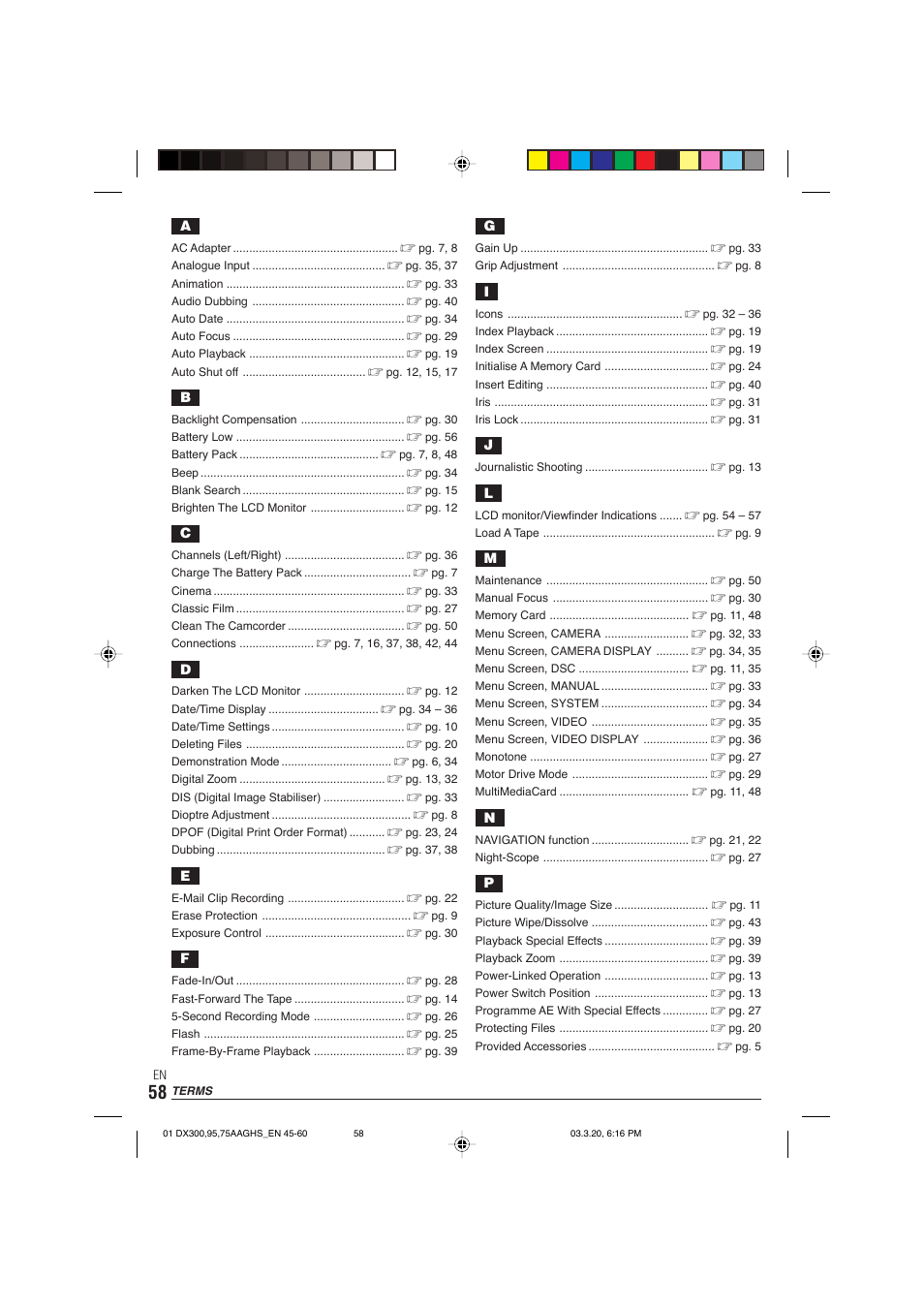 Terms | JVC GR-DX106/76AG User Manual | Page 58 / 60