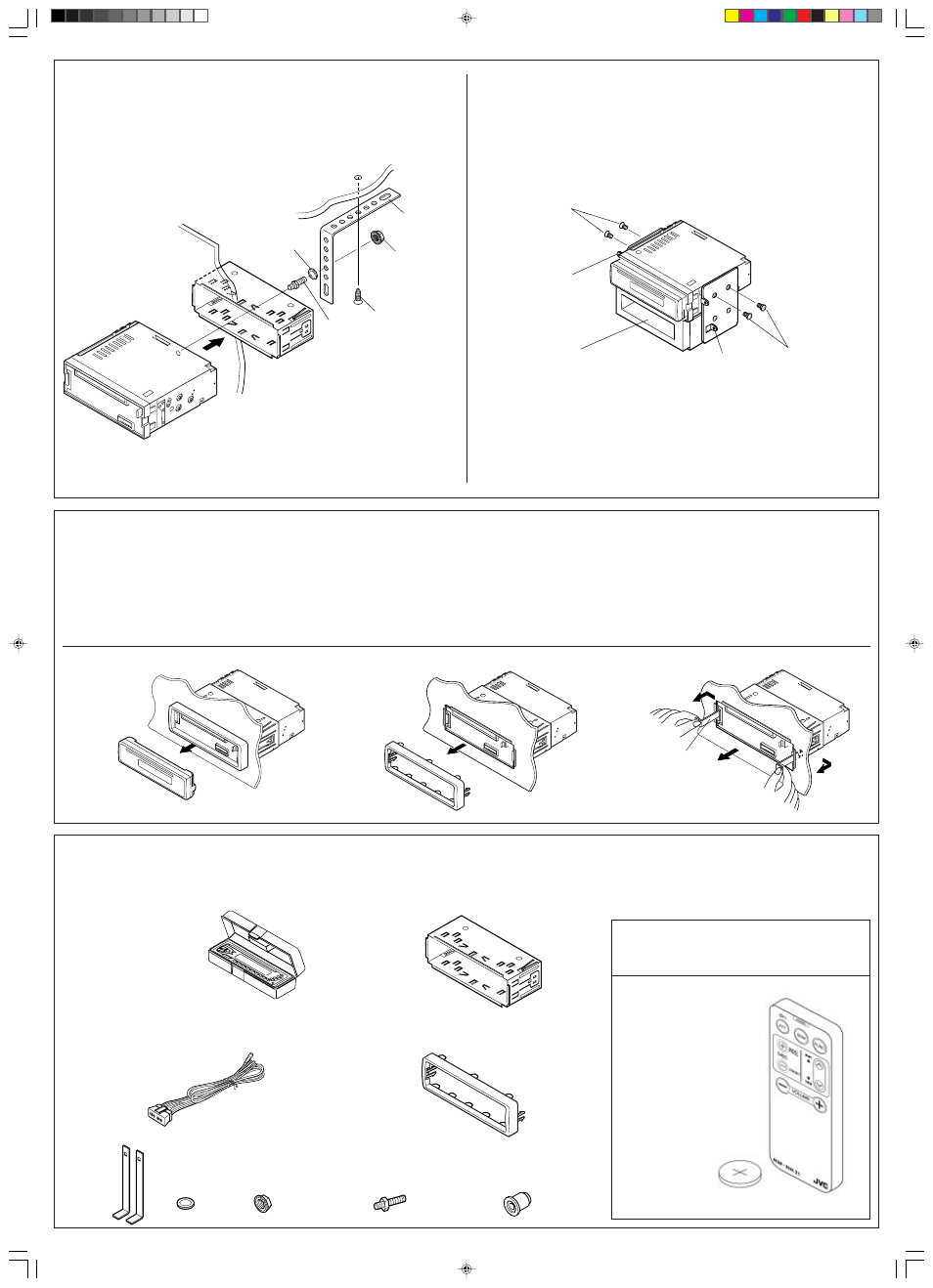 Lista de piezas para instalación y conexión, Parts list for installation and connection | JVC Model KD-S576 User Manual | Page 24 / 27