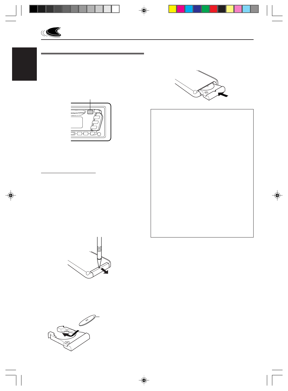 Preparing the remote controller, Installing the battery | JVC Model KD-S576 User Manual | Page 6 / 27