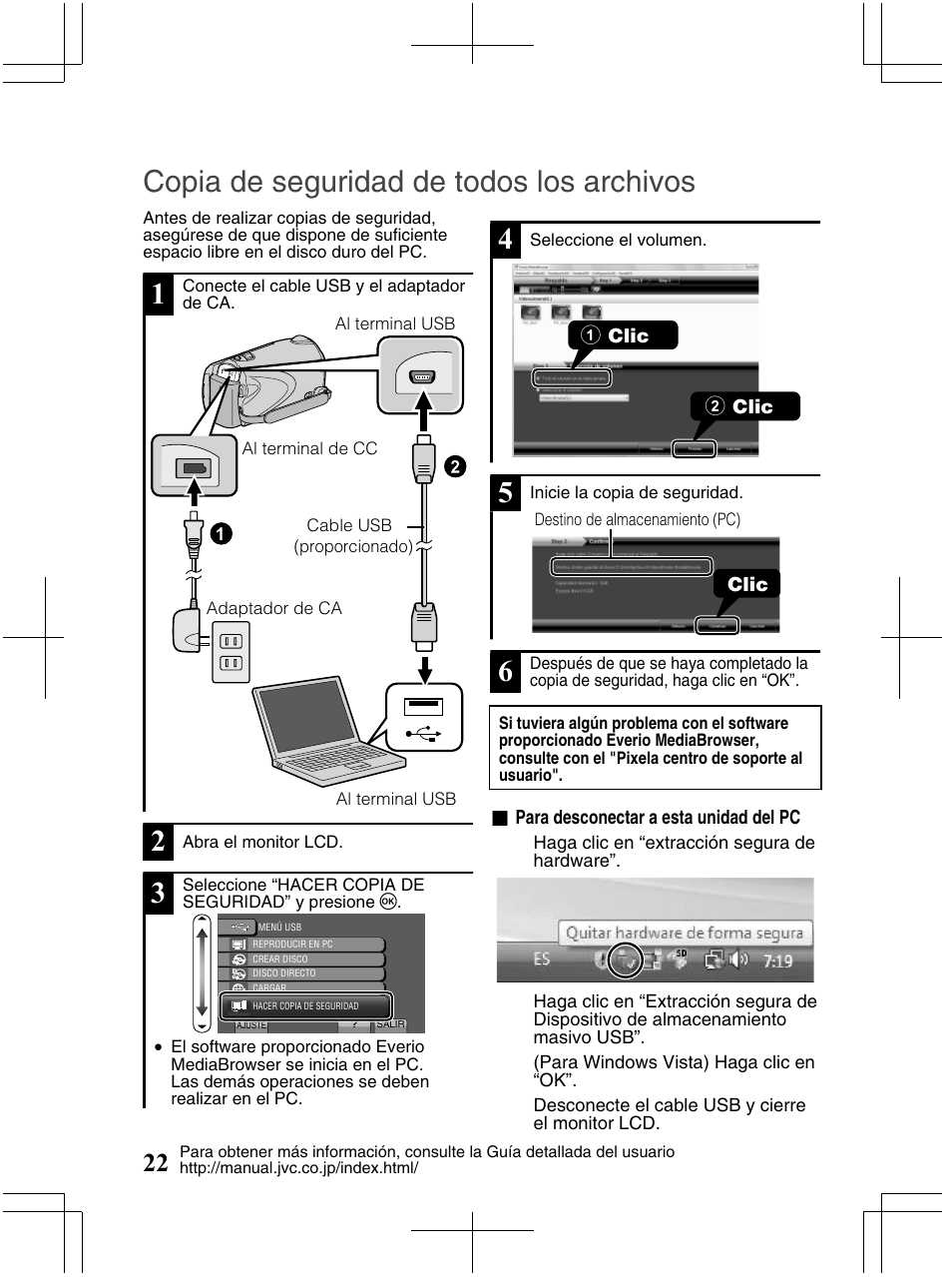 Copia de seguridad de todos los archivos | JVC Everio GZ-HM320U User Manual | Page 54 / 96