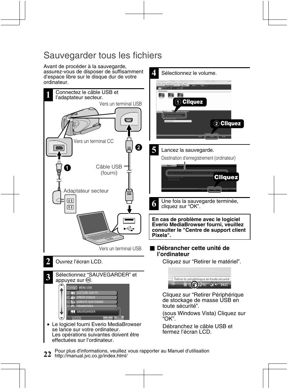Sauvegarder tous les fichiers | JVC Everio GZ-HM320U User Manual | Page 86 / 96