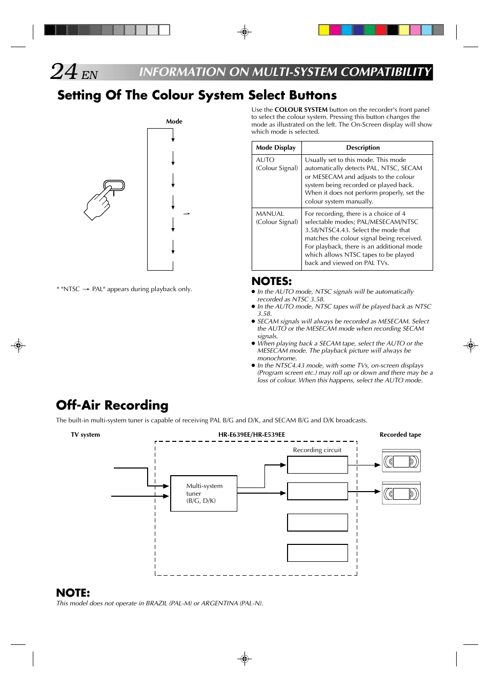 Off-air recording | JVC HR-E539EE User Manual | Page 24 / 34