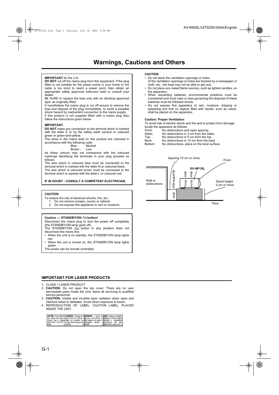 Warnings, cautions and others | JVC XV-NP1SL User Manual | Page 2 / 40