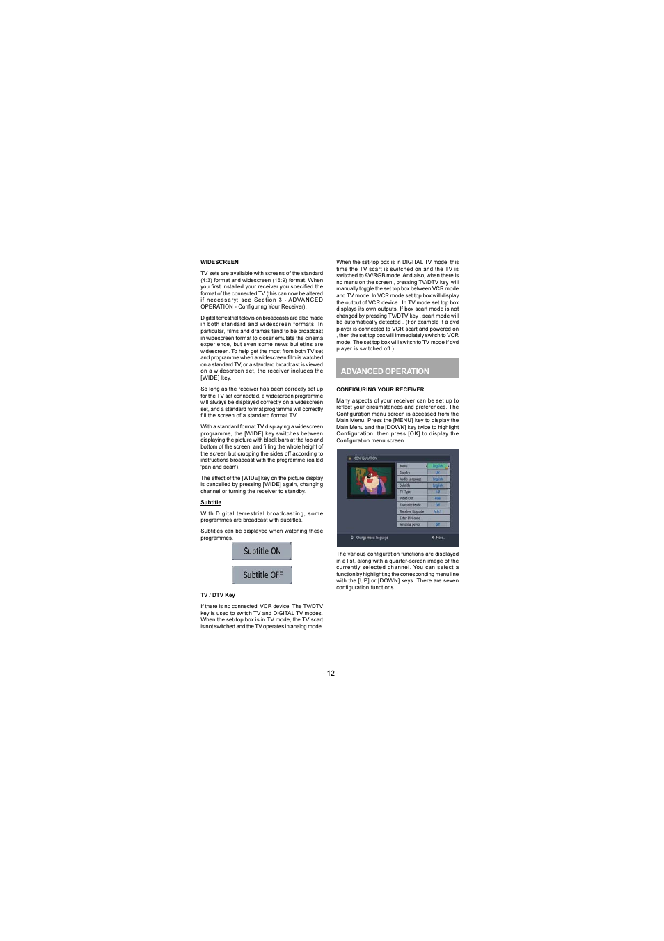 Advanced operation | JVC TU-DB1SU User Manual | Page 13 / 22