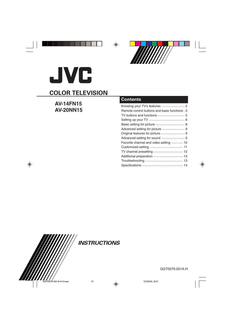 JVC AV-14FN15 User Manual | 36 pages