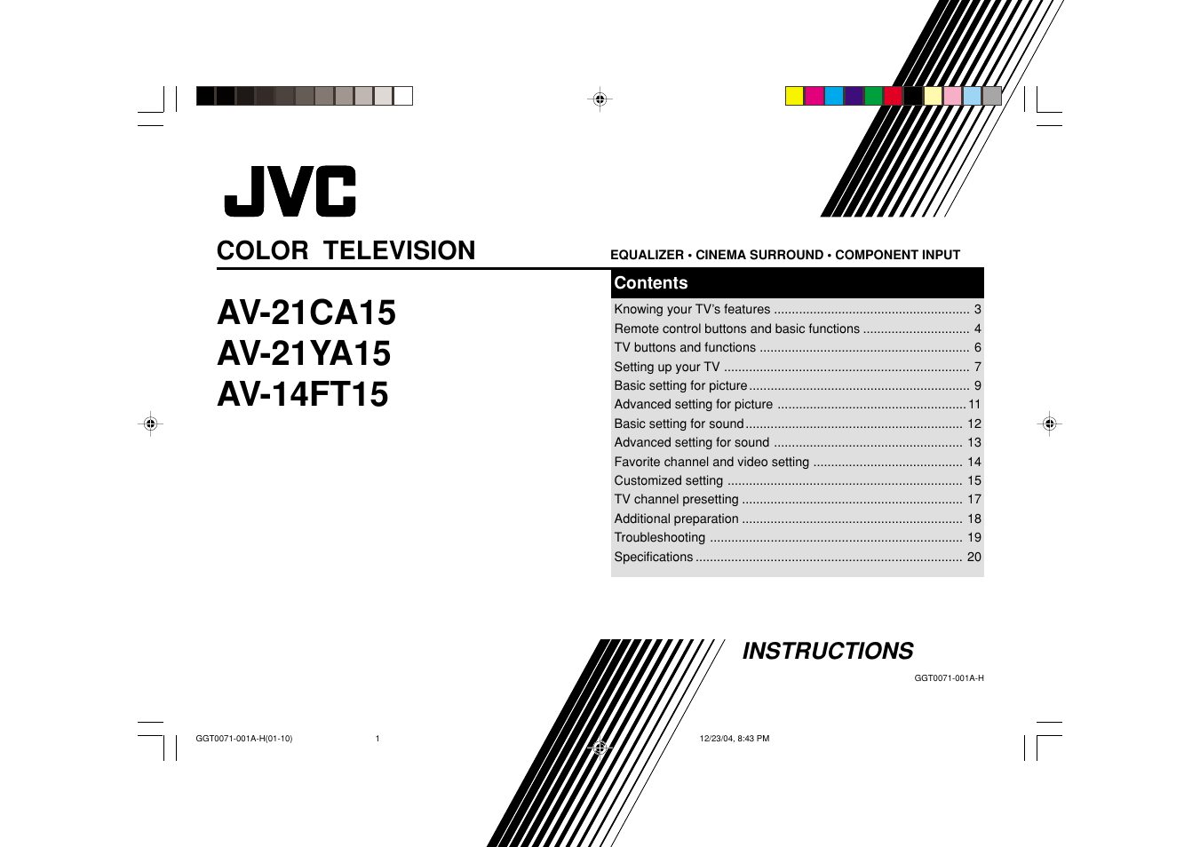 JVC AV-14FN15 User Manual | Page 17 / 36