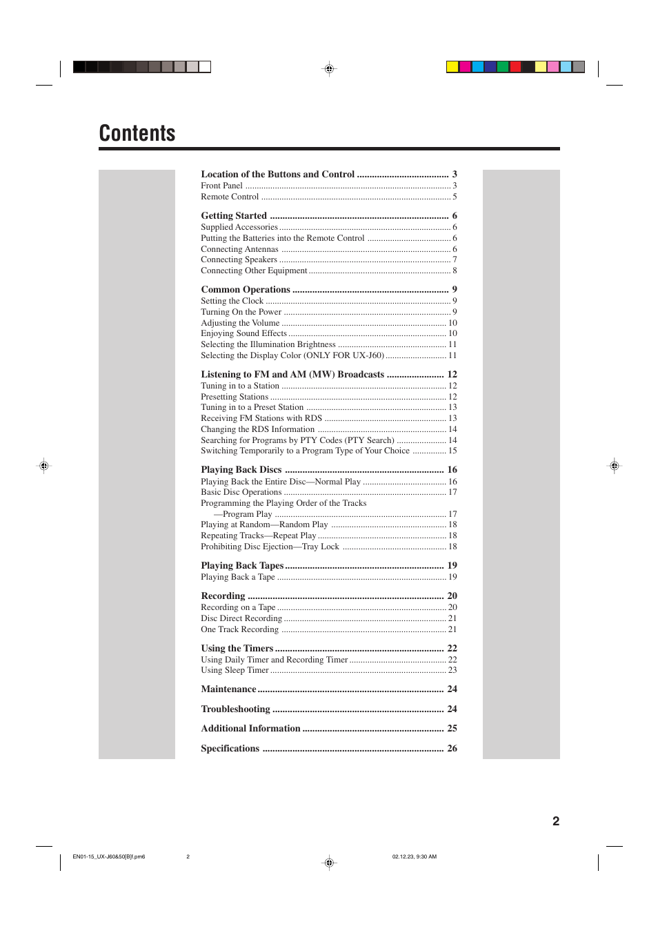 JVC UXJ60 User Manual | Page 5 / 32