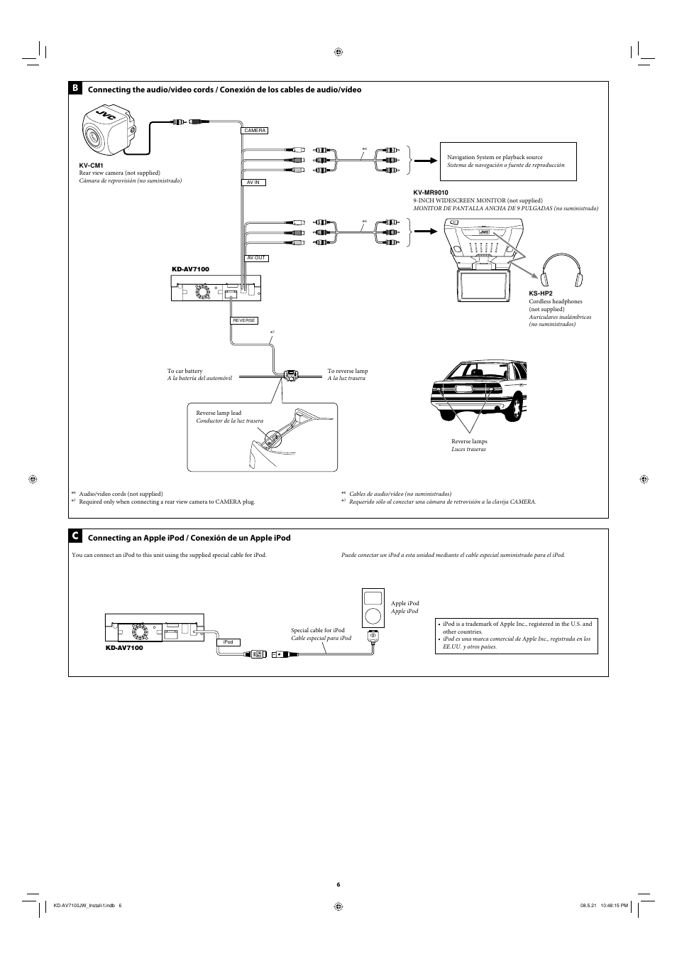 JVC KD-AV7100 User Manual | Page 6 / 6