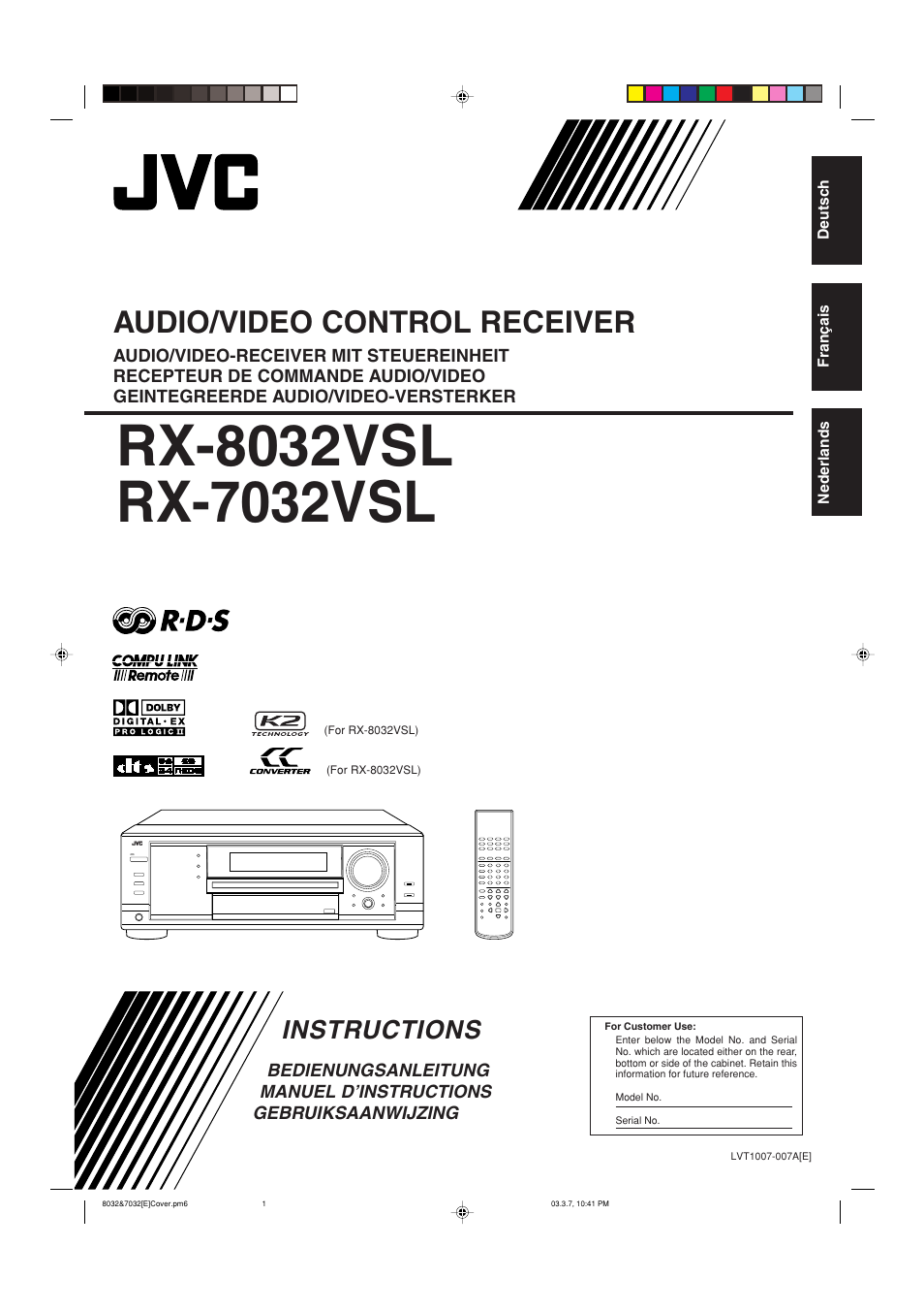 JVC RX-8032VSL User Manual | 160 pages