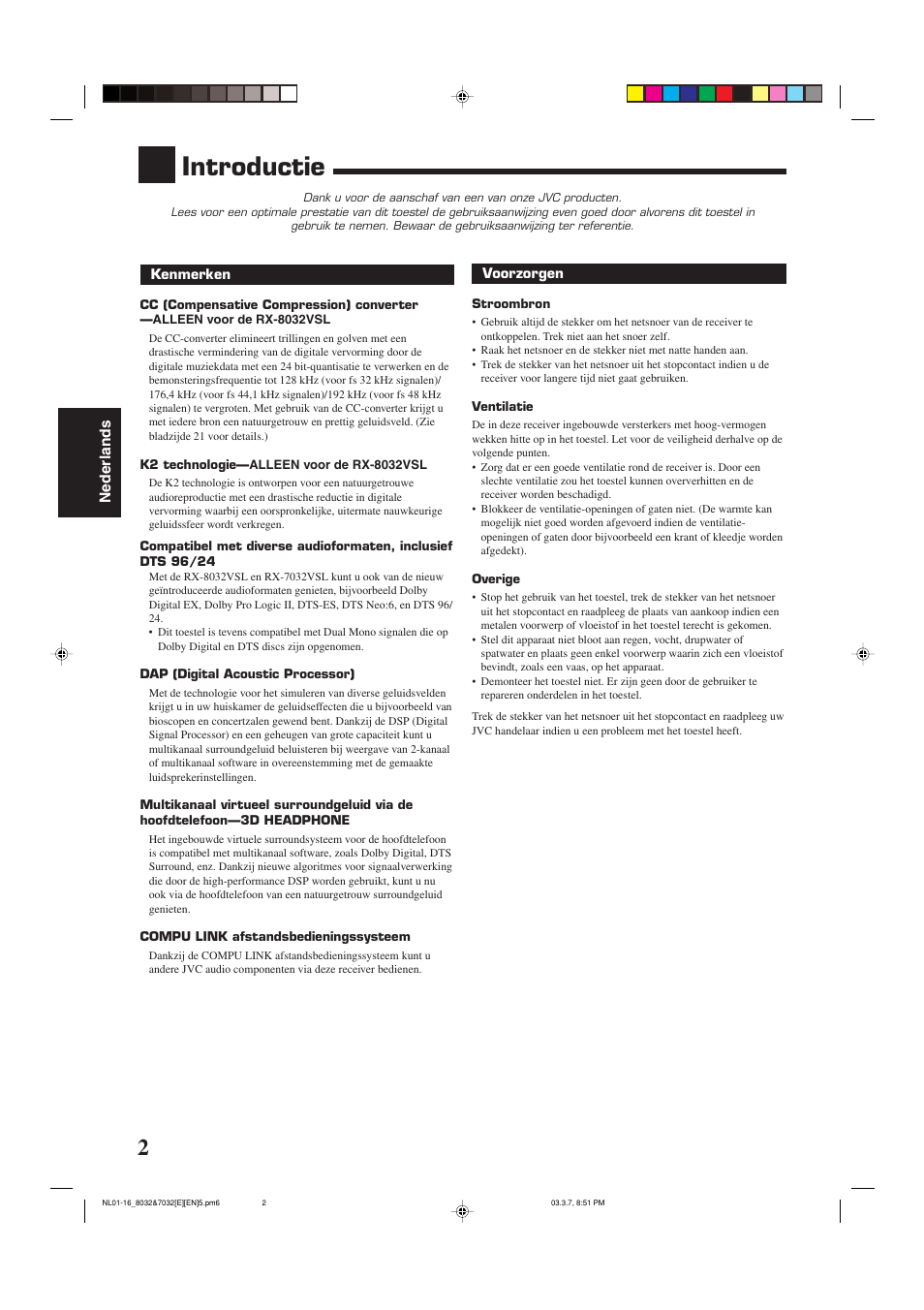 Introductie | JVC RX-8032VSL User Manual | Page 109 / 160