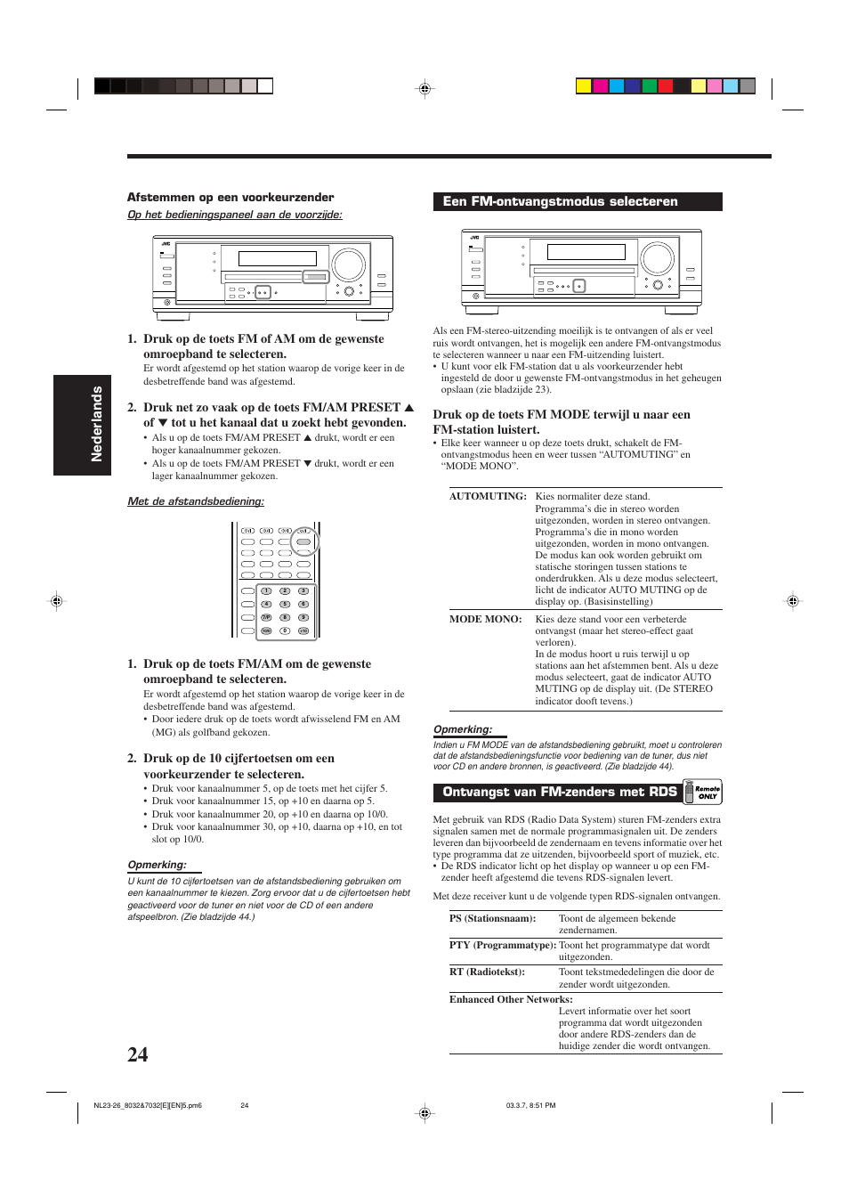 Nederlands | JVC RX-8032VSL User Manual | Page 131 / 160