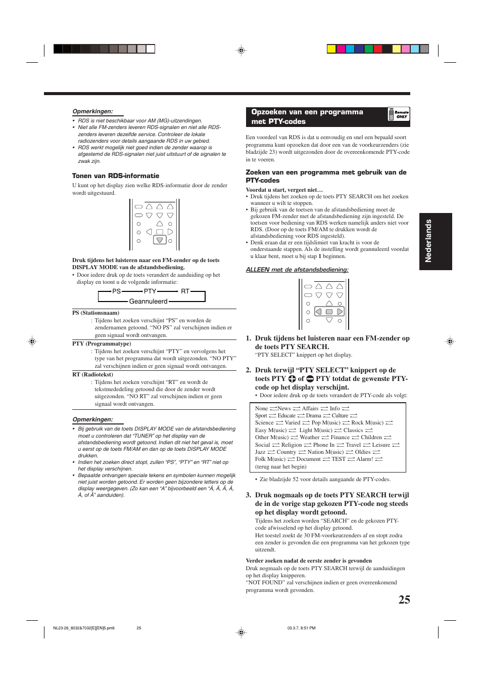 Nederlands | JVC RX-8032VSL User Manual | Page 132 / 160