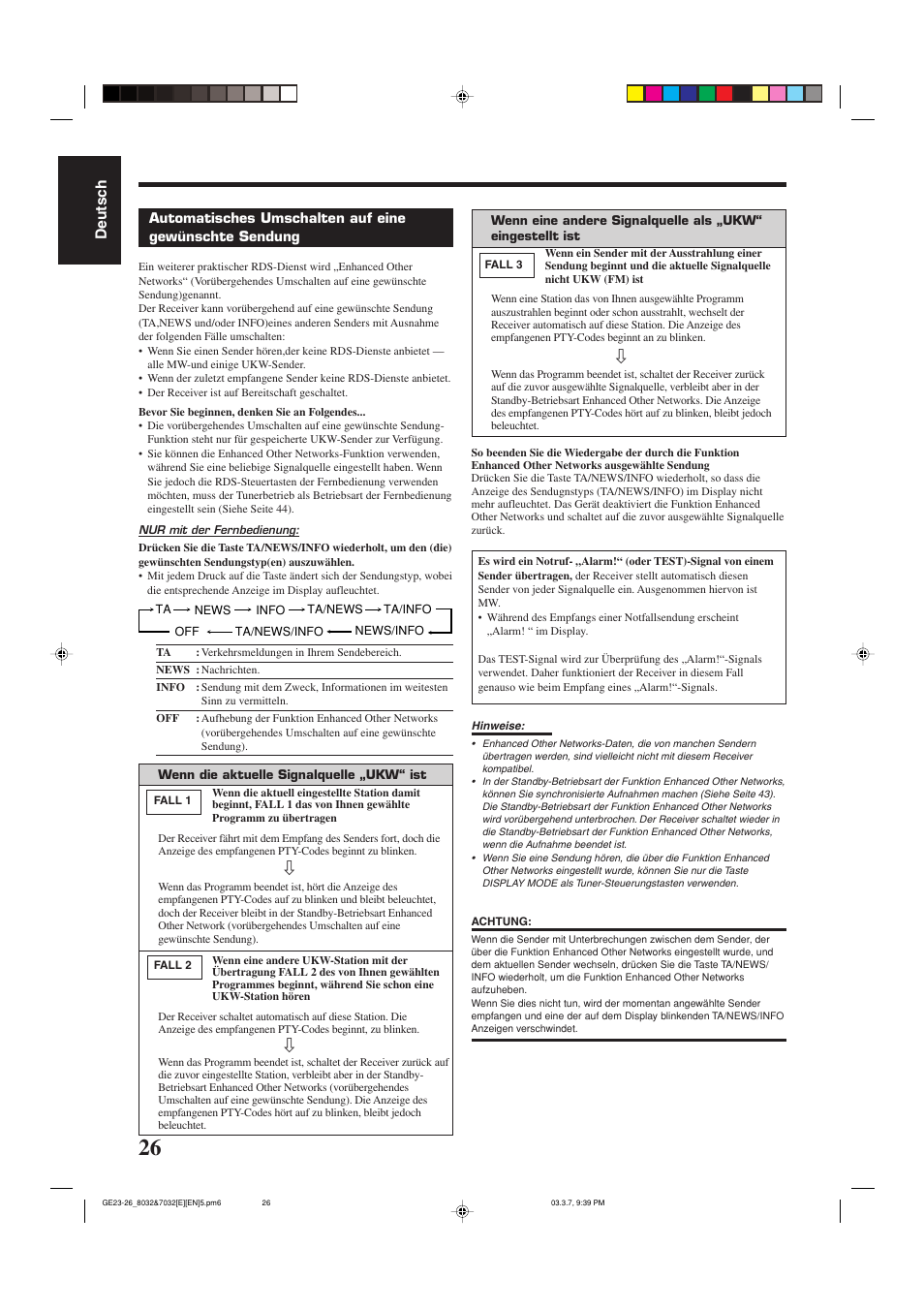 Deutsch | JVC RX-8032VSL User Manual | Page 29 / 160