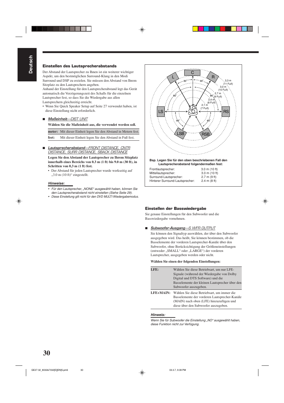 Deutsch | JVC RX-8032VSL User Manual | Page 33 / 160