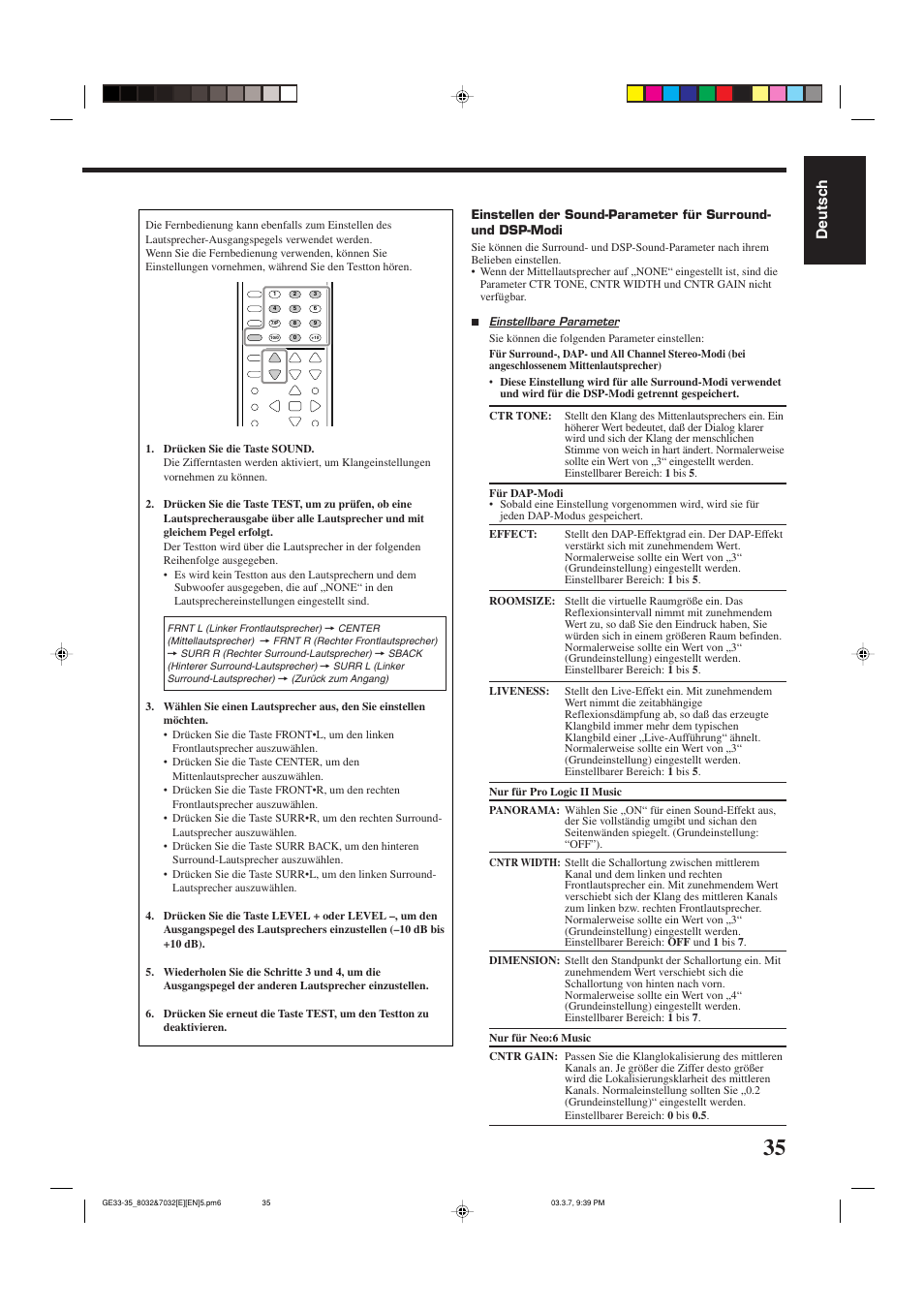 Deutsch | JVC RX-8032VSL User Manual | Page 38 / 160