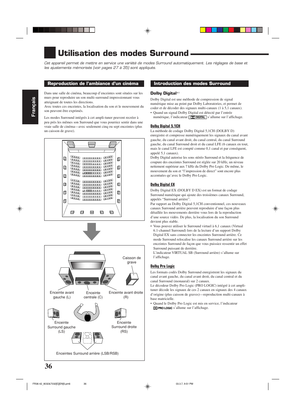 Utilisation des modes surround | JVC RX-8032VSL User Manual | Page 91 / 160