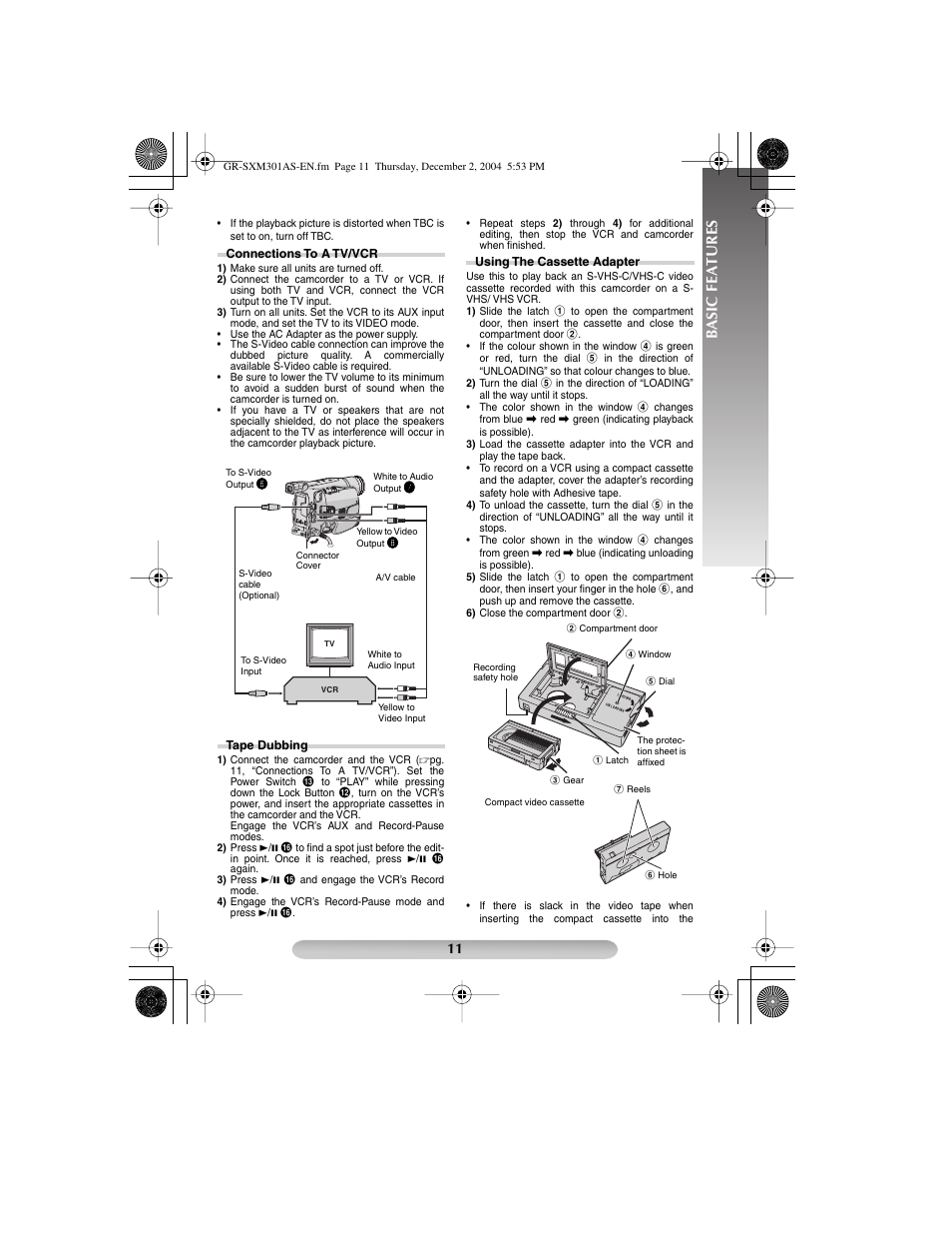 Basic features | JVC 1204YDR-NF-VM User Manual | Page 11 / 24