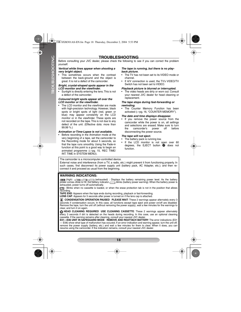Troubleshooting | JVC 1204YDR-NF-VM User Manual | Page 18 / 24