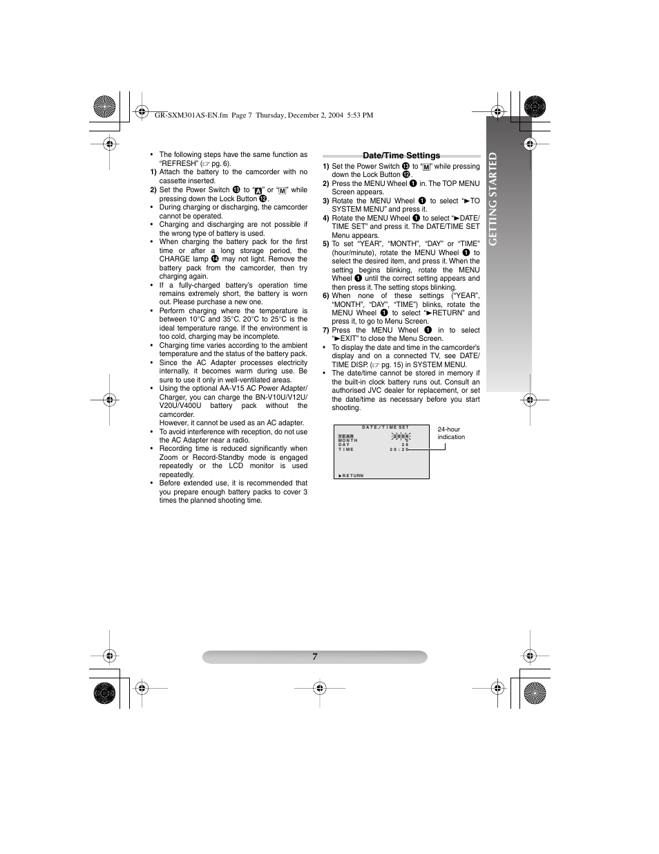 Getting started | JVC 1204YDR-NF-VM User Manual | Page 7 / 24