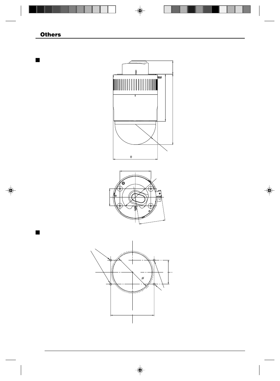 Others, External dimensions [unit: mm, Ceiling mount hole [unit: mm | JVC VN-C625 User Manual | Page 118 / 119