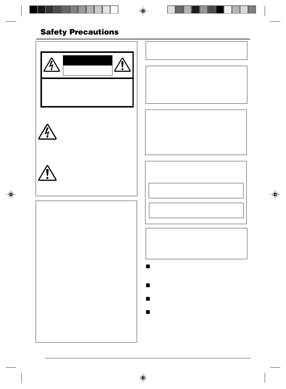 Safety precautions, For usa and canada information for usa, Warning (for europe) | JVC VN-C625 User Manual | Page 2 / 119