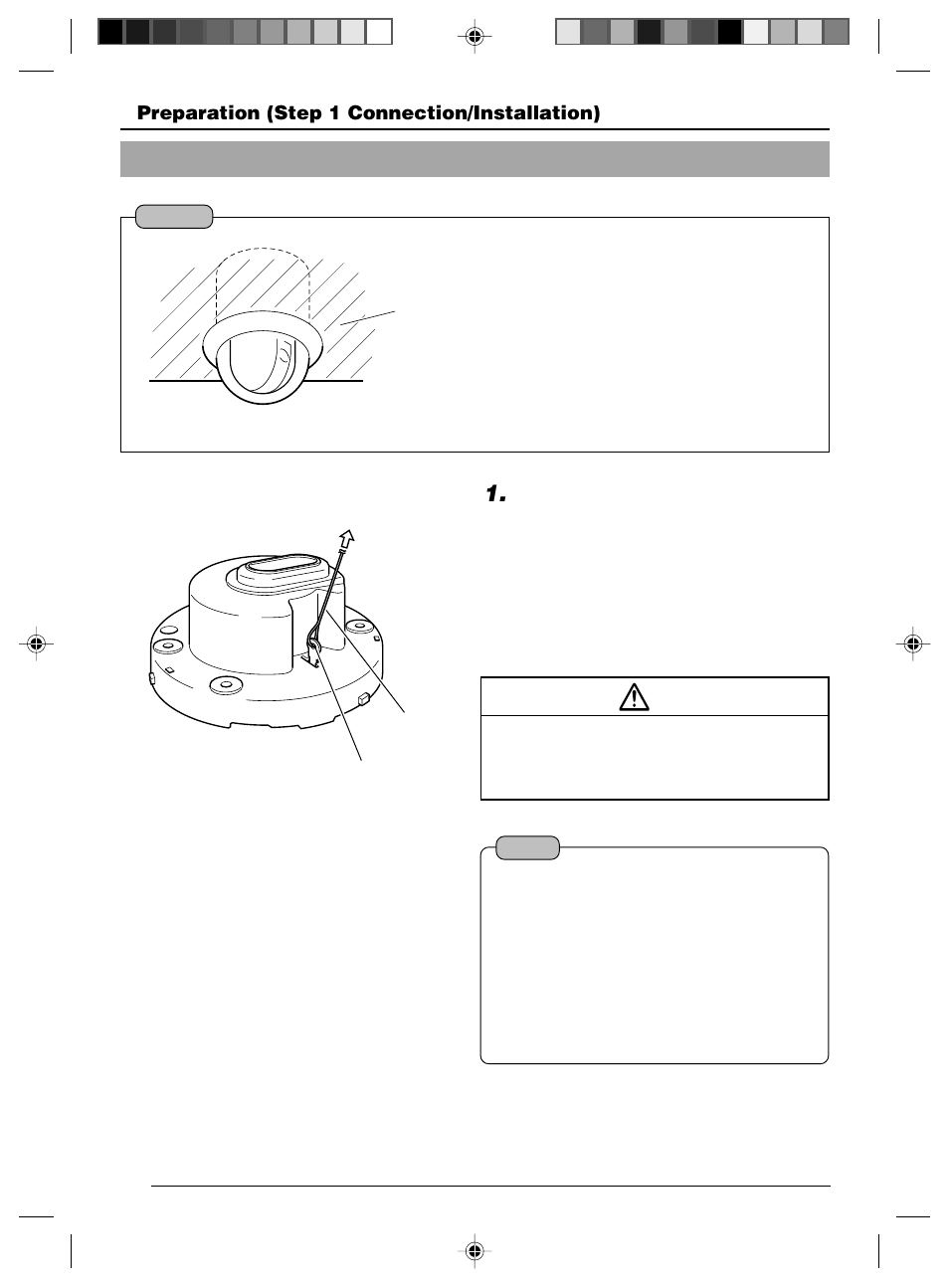 2 attachment of ceiling mount, Cautions | JVC VN-C625 User Manual | Page 20 / 119