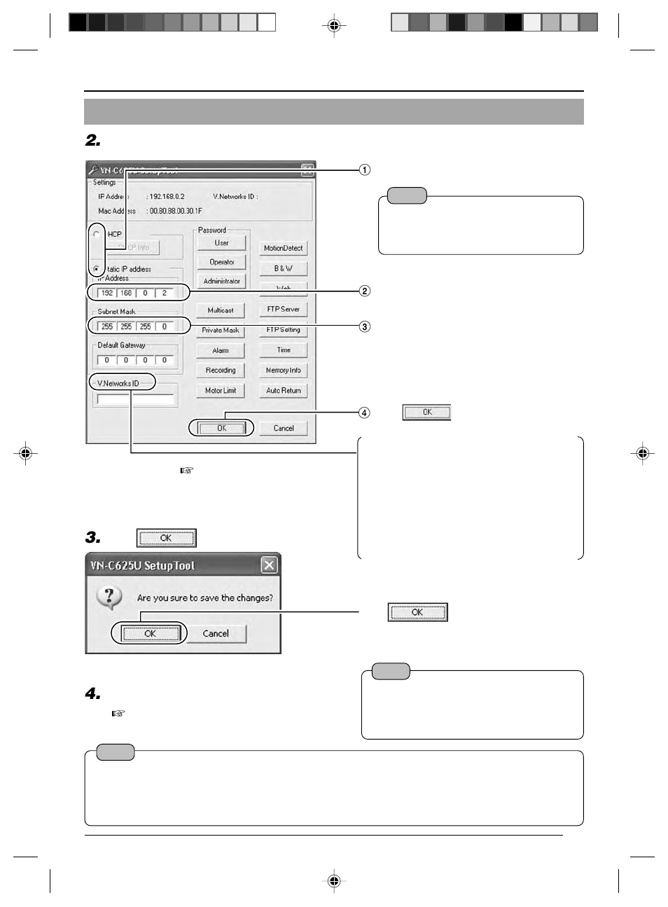 4 other settings using the "vn-c625u setup tool | JVC VN-C625 User Manual | Page 31 / 119