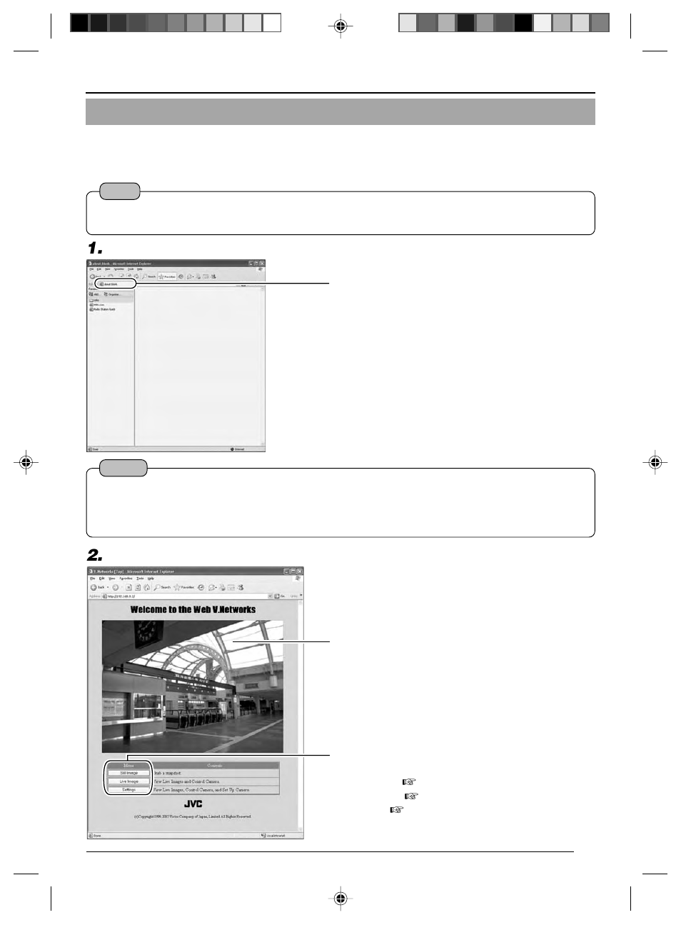 Other settings, 3 starting up the web browser | JVC VN-C625 User Manual | Page 89 / 119