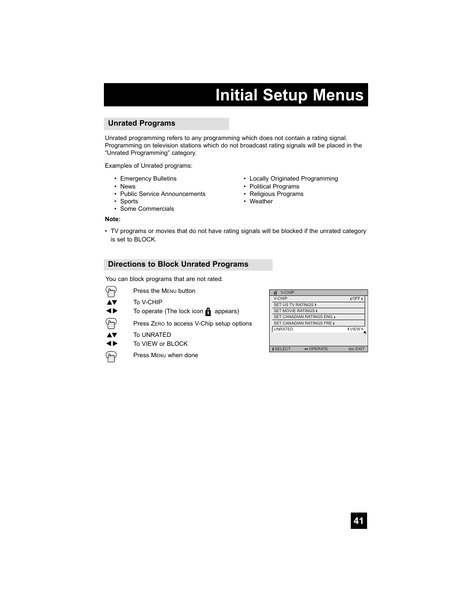 Initial setup menus | JVC 0807TNH-II-IM User Manual | Page 41 / 88