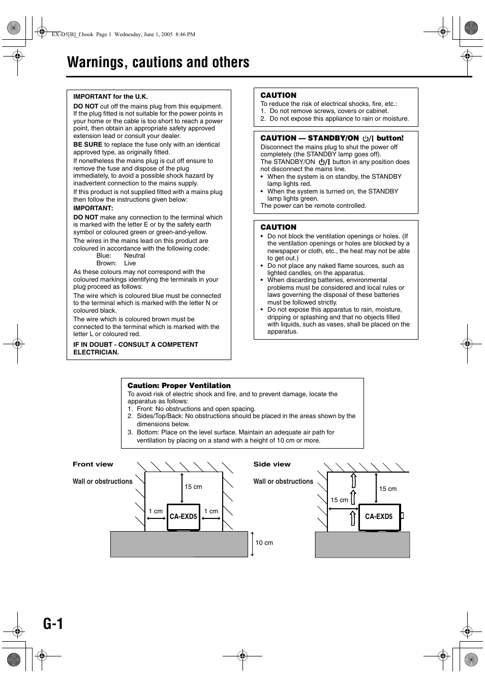 Warnings, cautions and others | JVC EX-D5 User Manual | Page 2 / 51