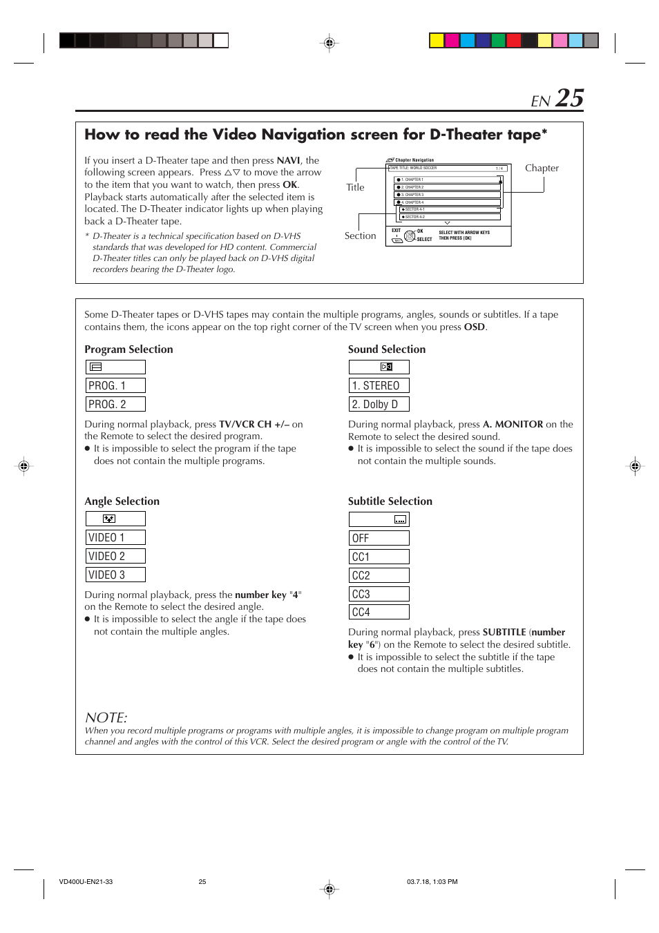 JVC SR-VD400U User Manual | Page 25 / 92