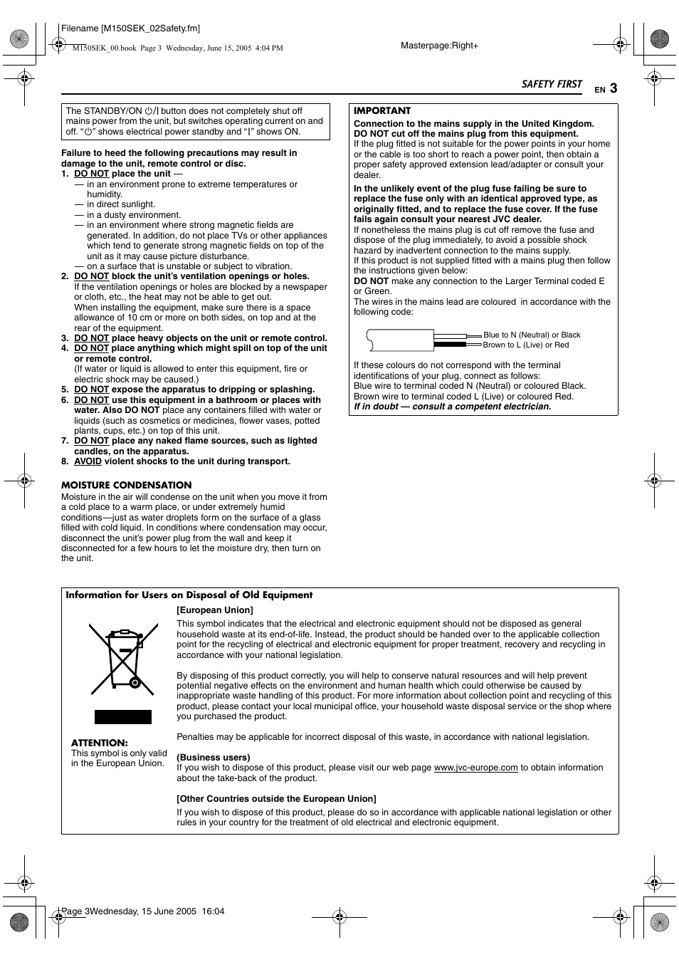 JVC DR-M150SEK User Manual | Page 3 / 76