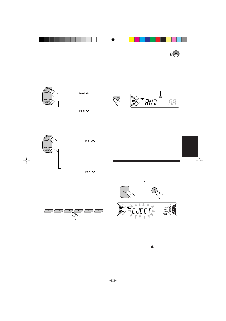 Een muziekstuk of een bepaald punt op de cd zoeken, Weergave in een willekeurige volgorde, Voorkomen dat de cd terugspringt | Nederlands | JVC KD-S821R User Manual | Page 101 / 114