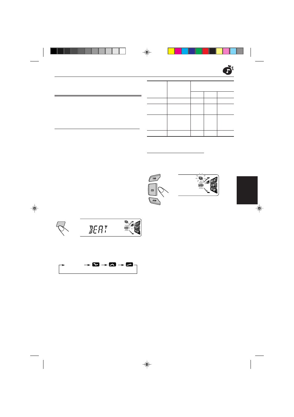 Werken met aangepaste geluidsmodi (scm), De geluidsmodi oproepen, De geluidsmodi selecteren en opslaan | Nederlands | JVC KD-S821R User Manual | Page 103 / 114