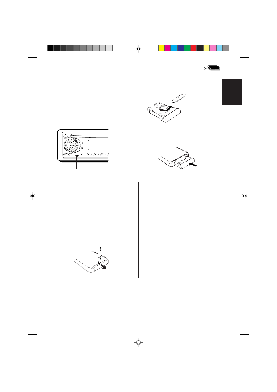 Using the remote controller, Installing the battery, English | JVC KD-S821R User Manual | Page 25 / 114